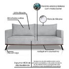 Sofá Zeki 3 Lugares 200 Cm Linho Boucle Cinza