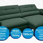 Sofá Zeus 1,90m Retrátil E Reclinável Velosuede Verde - Netso