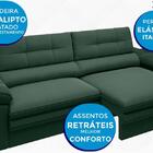 Sofá Zeus 1,90m Retrátil E Reclinável Velosuede Verde - Netso