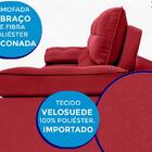 Sofá Zeus 1,90m Retrátil E Reclinável Velosuede Vermelho - Ne