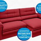 Sofá Zeus 1,90m Retrátil E Reclinável Velosuede Vermelho - Ne