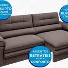 Sofá Zeus 2,10m Retrátil E Reclinável Velosuede Chocolate - N