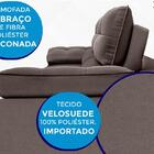 Sofá Zeus 2,10m Retrátil E Reclinável Velosuede Chocolate - N