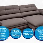 Sofá Zeus 2,10m Retrátil E Reclinável Velosuede Chocolate - N