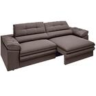 Sofá Zeus 2,10m Retrátil E Reclinável Velosuede Chocolate - N