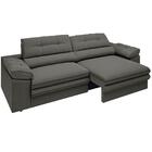 Sofá Zeus 2,10m Retrátil E Reclinável Velosuede Cinza - Netso