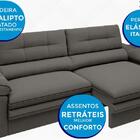 Sofá Zeus 2,10m Retrátil E Reclinável Velosuede Cinza - Netso