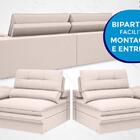 Sofá Zeus 2,30m Retrátil E Reclinável Velosuede Areia - Netso