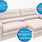 Sofá Zeus 2,30m Retrátil E Reclinável Velosuede Areia - Netso