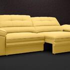 Sofá Zeus 2,30m Retrátil E Reclinável Velosuede Canario - Net