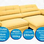 Sofá Zeus 2,30m Retrátil E Reclinável Velosuede Canario - Net