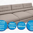 Sofá Zeus 2,90m Retrátil E Reclinável Velosuede Marrom - Nets