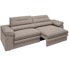 Sofá Zeus 2,90m Retrátil E Reclinável Velosuede Marrom - Nets