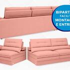 Sofá Zeus 2,90m Retrátil E Reclinável Velosuede Rose - Netsof