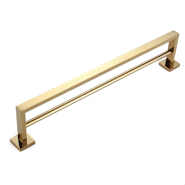 Softinox Porta Toalha Duplo Dourado Acessório Para Banheiro L