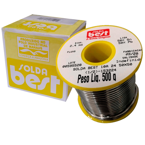 Solda Em Fio Best 10a 24 50x50 2.40 Mm Amarela 500g