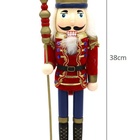 Soldado Quebra Nozes Madeira Natal Luxo 38cm Vermelho E Azul