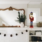 Soldado Quebra Nozes Madeira Natal Luxo 38cm Vermelho E Azul