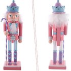 Soldados Quebra Nozes Enfeite Natalino Rosa Em Madeira 30cm