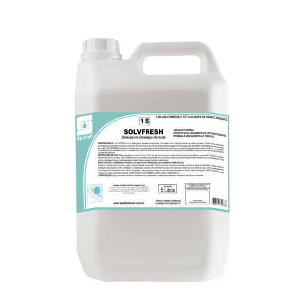 SOLVFRESH Detergente Solvente Para Tecidos - 5 Litros - Spart