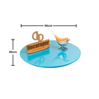 Somente Tampo Para Mesa Tripe Com 50cm E Vidro - Azul Turquesa