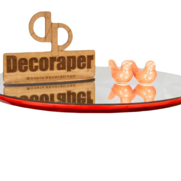 Somente Tampo Para Mesa Tripe Com 60cm E Espelho - Vermelha