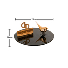 Somente Tampo Para Mesa Tripe Com 70cm E Vidro - Preta