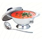 Sopeira Aço Inox Grande 1,7l Para Feijoada Caldo Sopa 3 Peça