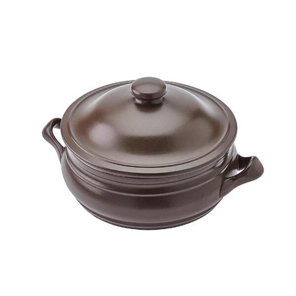 Sopeira Em Cerâmica Com Tampa Viana Grés 2 Litros Marrom