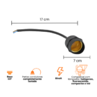 Soquete Blindado Preto Poly Ppee E27 250v 4a