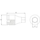 Soquete De Impacto Ponta Hexagonal Em Aço Cromo Molibdênio 20