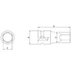 Soquete De Impacto Ponta Hexagopnal Cromo 19mm Encaixe 1/2''