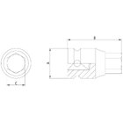 Soquete De Impacto Ponta Hexagopnal Em Aço Cromo Molibdênio 2