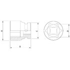 Soquete De Impacto Sextavado Em Aço Cromo Molibdênio 11 Mm -