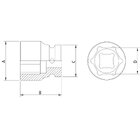 Soquete De Impacto Sextavado Em Aço Cromo Molibdênio 1.1/8''