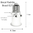 Soquete E27 Adapt Tomada Benjamim Porta Lâmpada Br
