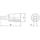 Soquete Em Aço Cromo Vanádio Ponta Hexagonal 4 Mm - Encaixe 3