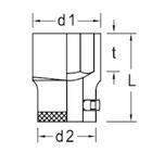 Soquete Estriado 38 Mm Encaixe 3/4" D32-38 Gedore