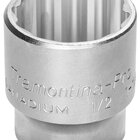 Soquete Estriado Aço Cromo Vanádio 1.1/8" - Encaixe 1/2" Tram