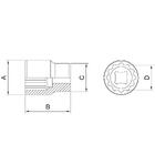Soquete Estriado Em Aço Cromo Vanádio 1.13/16" - Encaixe 1"
