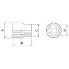 Soquete Estriado Em Aço Cromo Vanádio 1/2" - Encaixe 1/2" Tra