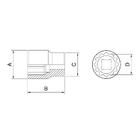 Soquete Estriado Em Aço Cromo Vanádio 1.3/16" - Encaixe 1/2"