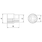 Soquete Estriado Em Aço Cromo Vanádio 1.7/16" - Encaixe 3/4"