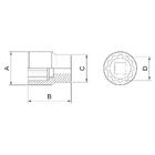 Soquete Estriado Em Aço Cromo Vanádio 25/32" - Encaixe 1/2"