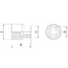 Soquete Estriado Em Aço Cromo Vanádio 2.15/16" - Encaixe 1"
