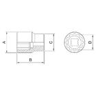 Soquete Estriado Em Aço Cromo Vanádio 9/16" - Encaixe 1/2" Tr