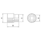 Soquete Estriado Em Aço Cromo Vanádio 9 Mm - Encaixe 3/8" Tra