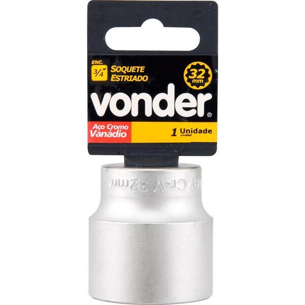 Soquete Estriado Enc 3/4" 41mm Curto Vanád. Vonder