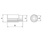 Soquete Estriado Longo Em Aço Cromo Vanádio 11 Mm - Encaixe 1