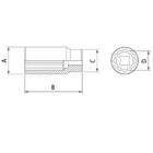 Soquete Estriado Longo Em Aço Cromo Vanádio 22 Mm - Encaixe 1